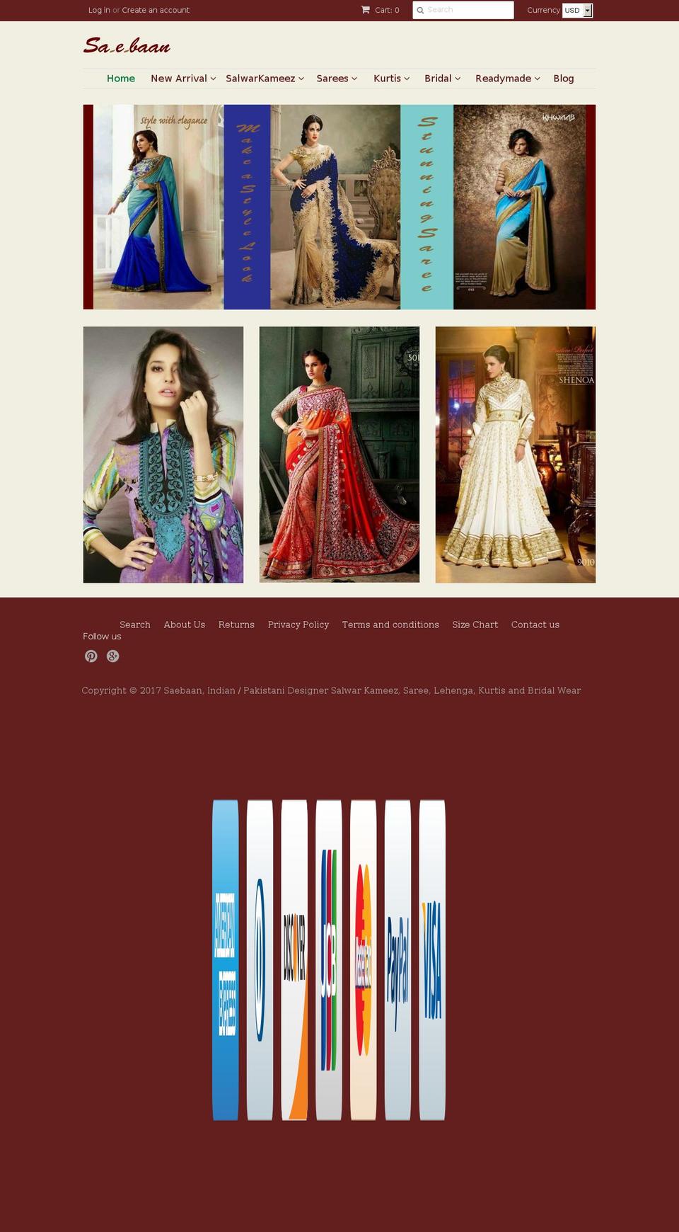 saebaan.com shopify website screenshot