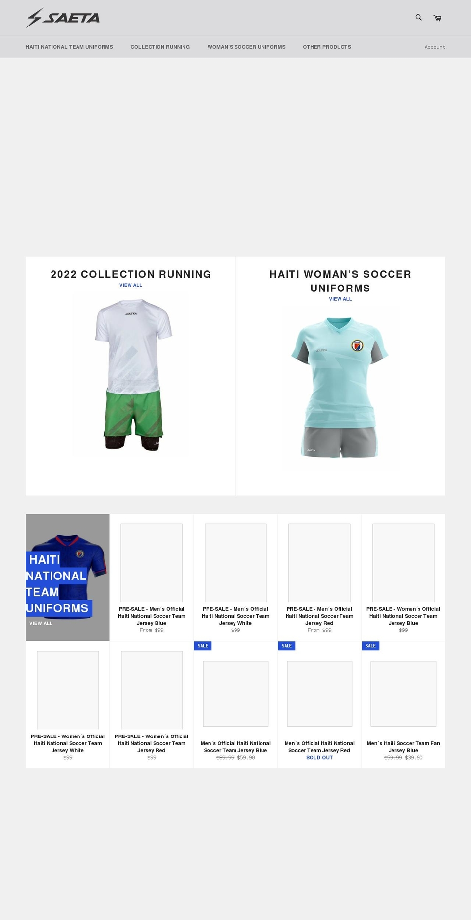 saeta.us shopify website screenshot