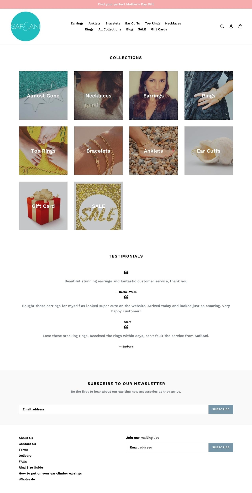 safandani.com — Shopify storefront screenshot