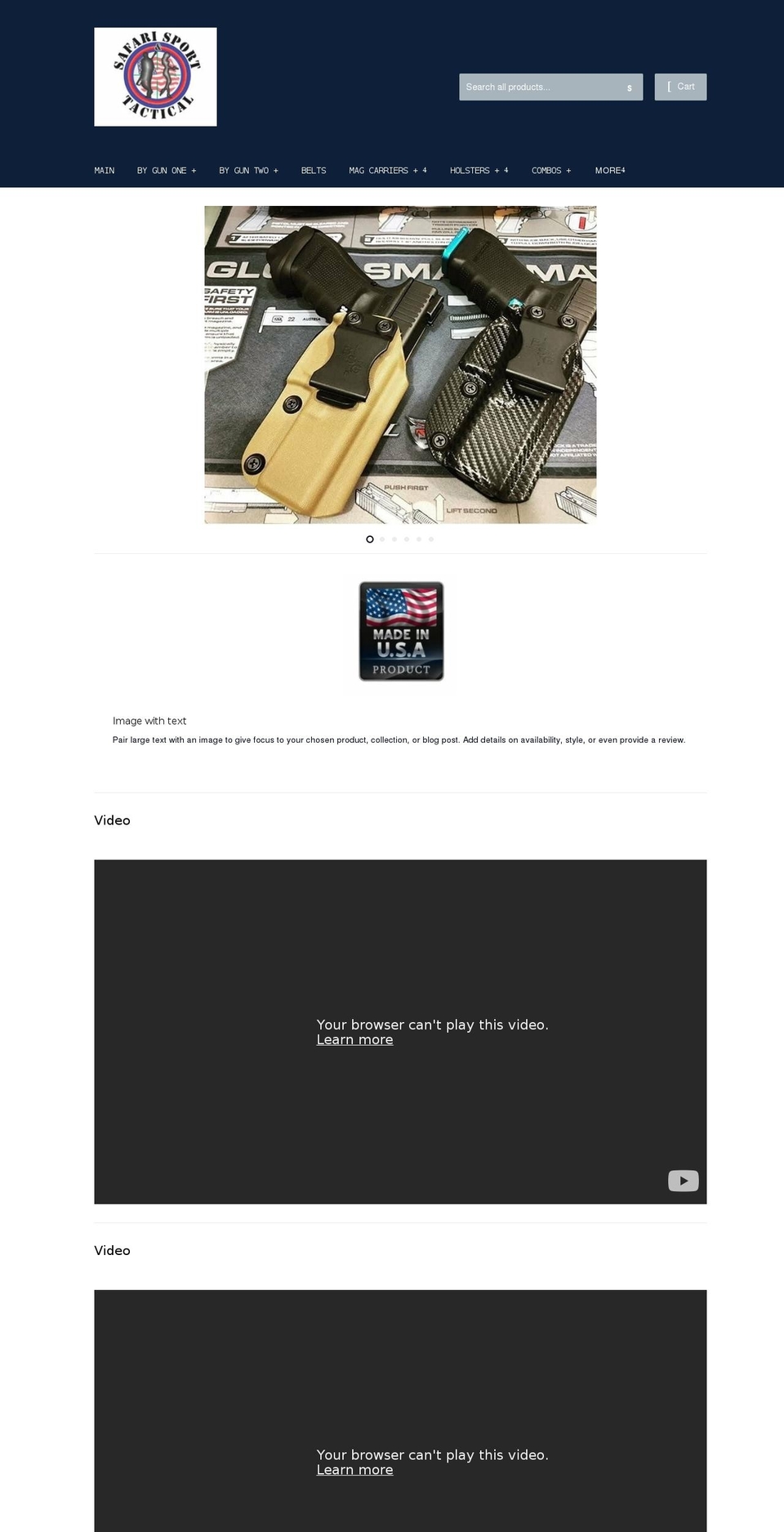 safarisporttactical.com shopify website screenshot