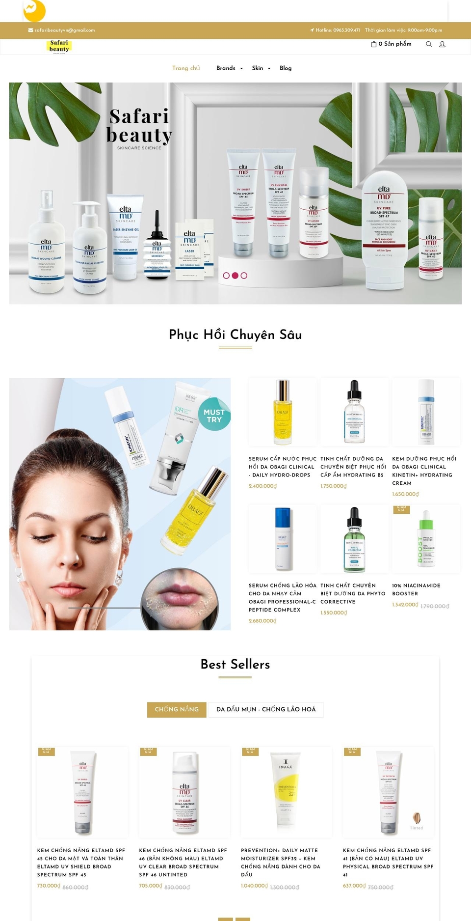 Cosmetic-beauty Shopify theme site example safarivn.com