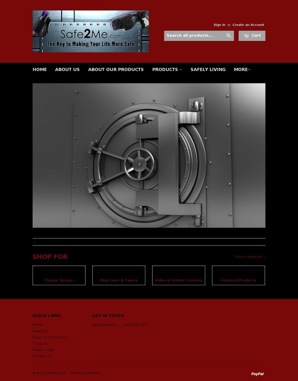 safe2me.com — Shopify storefront screenshot