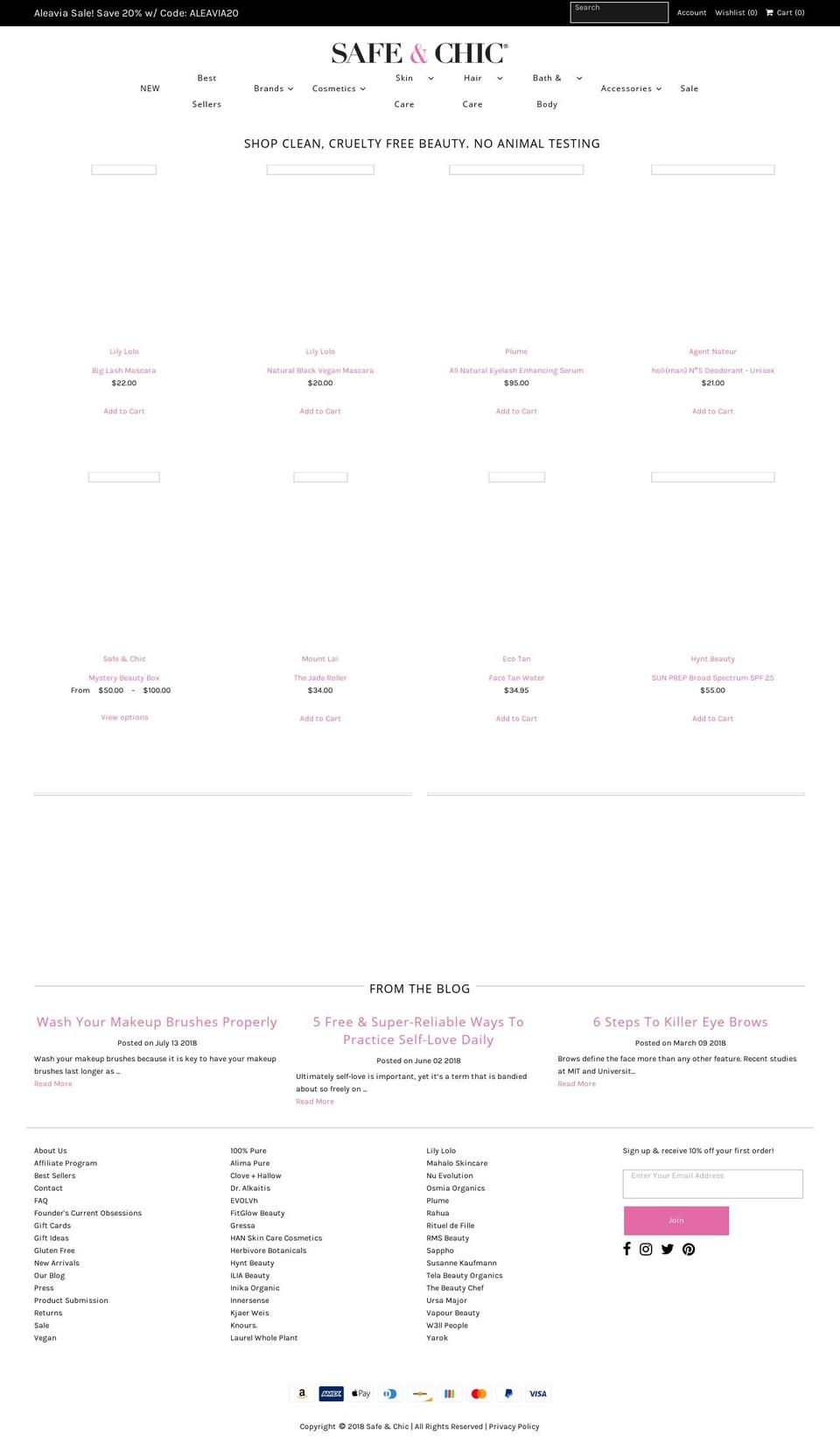 safeandchic.com shopify website screenshot