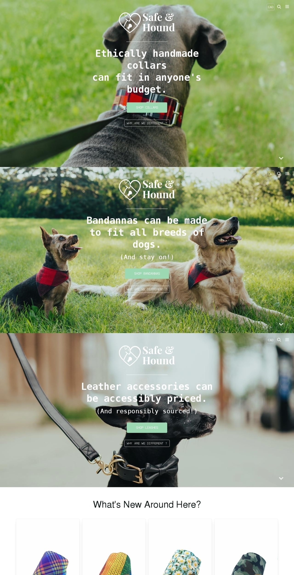 safeandhound.ca shopify website screenshot