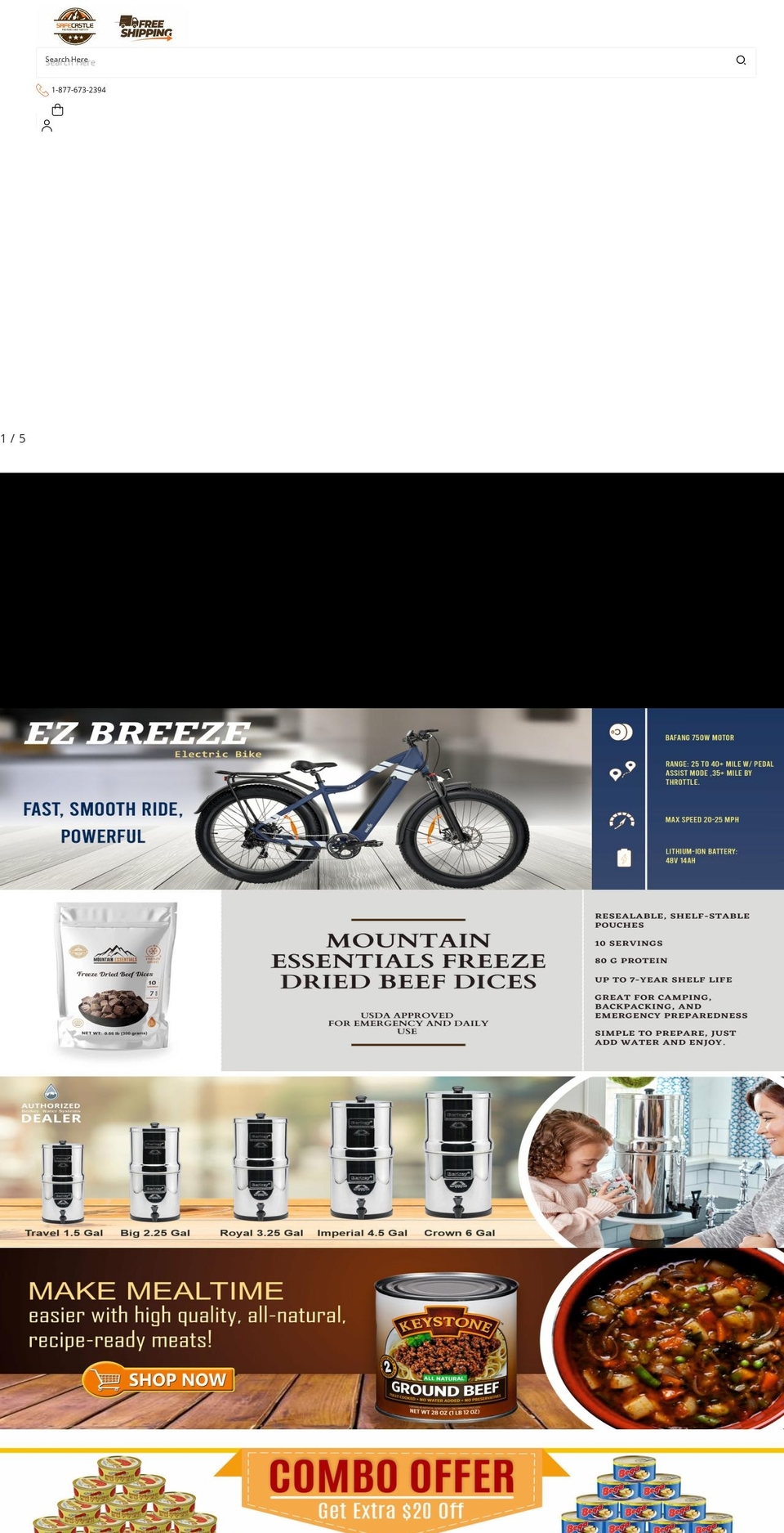 safecastle.com — Shopify storefront screenshot