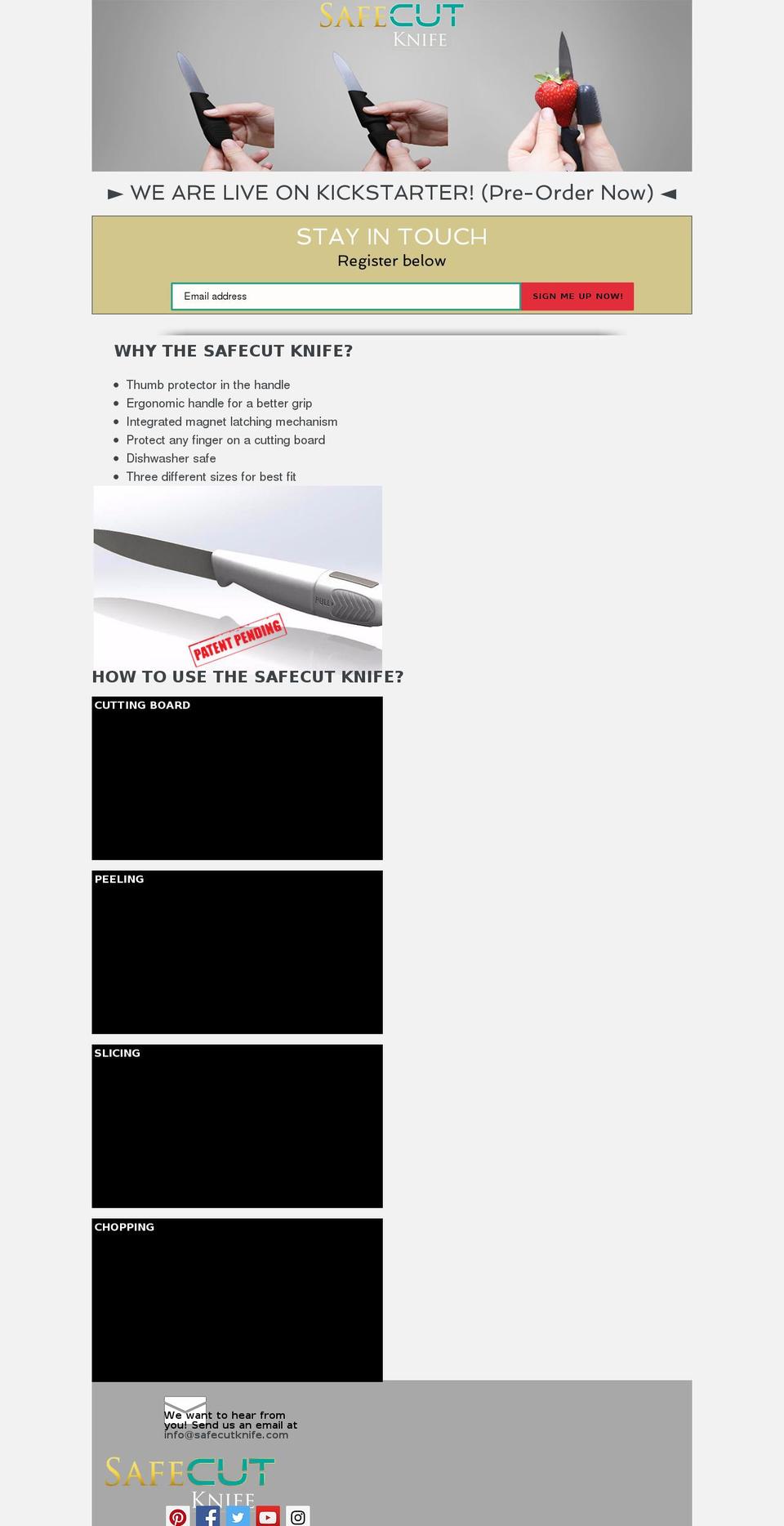 safecutknives.com shopify website screenshot