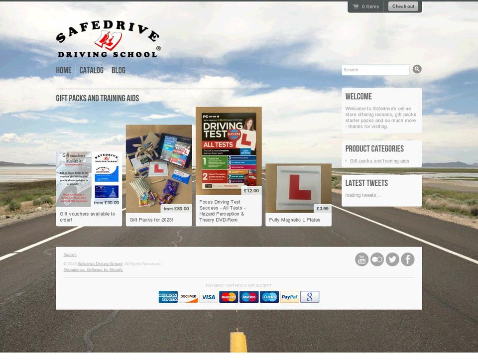 safedrive-driving-school.myshopify.com shopify website screenshot
