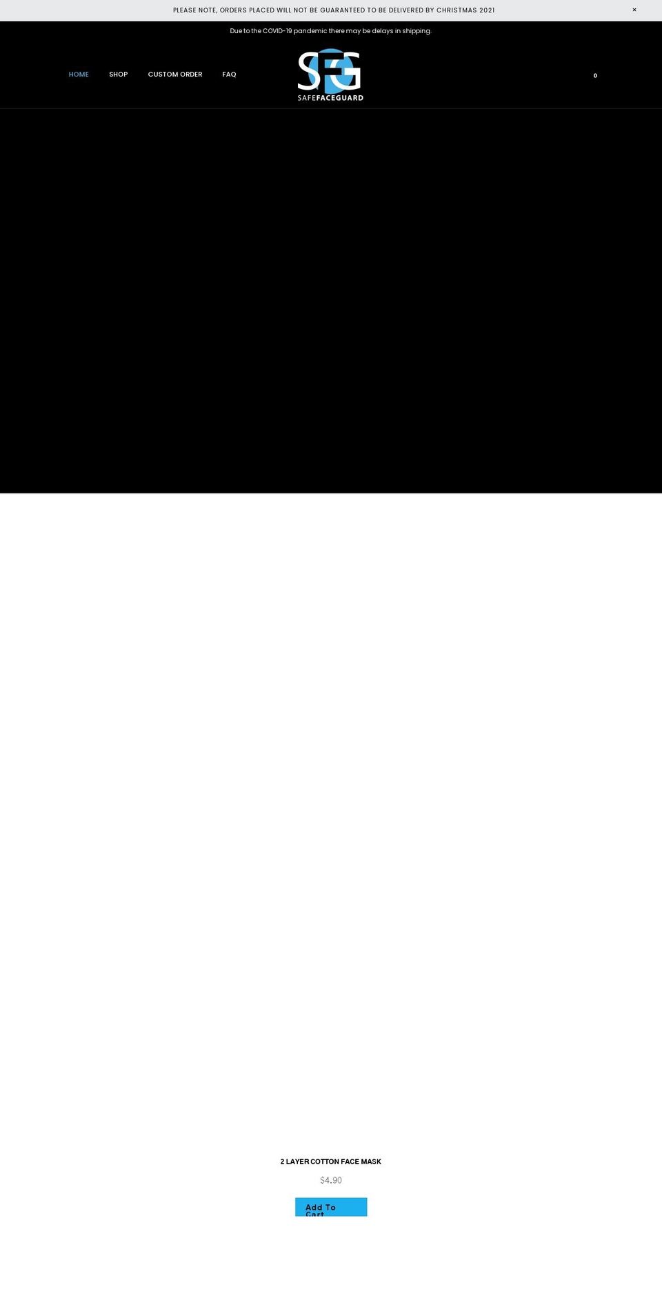safefaceguard.com shopify website screenshot