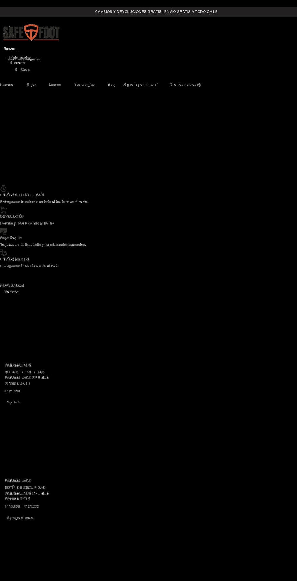 safefoot.cl shopify website screenshot
