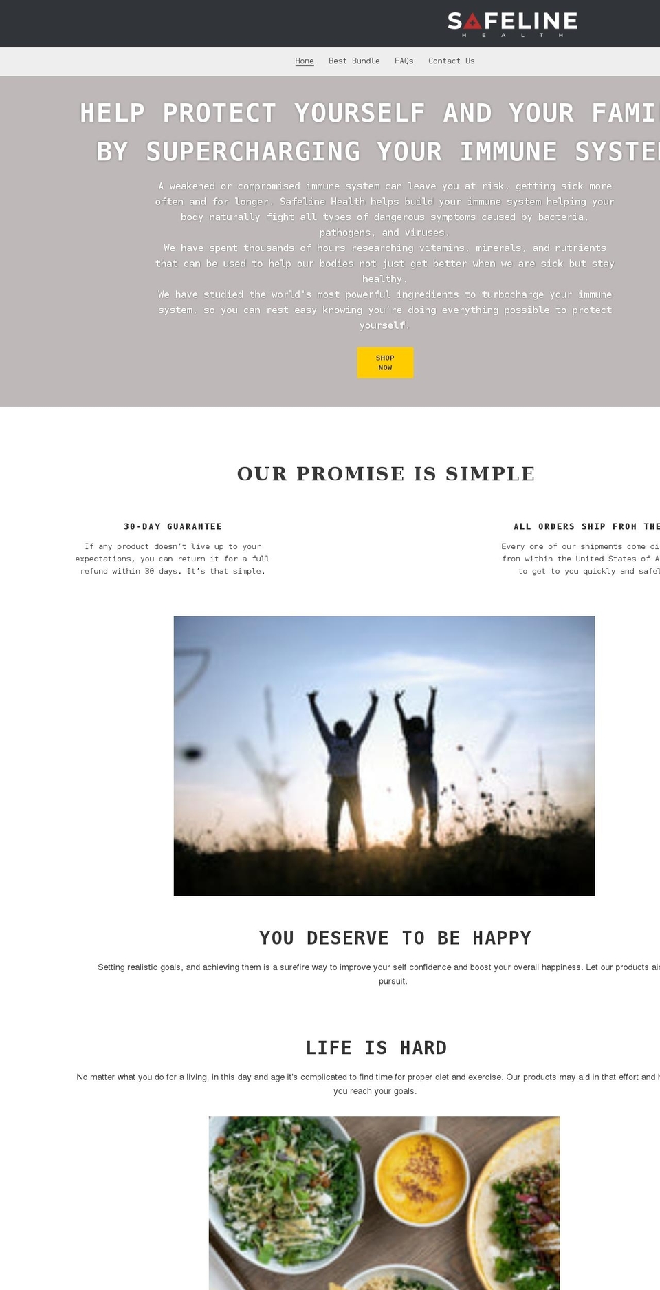safeline-health.com shopify website screenshot