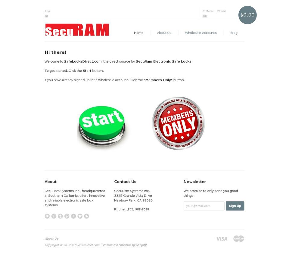 safelocksdirect.com shopify website screenshot