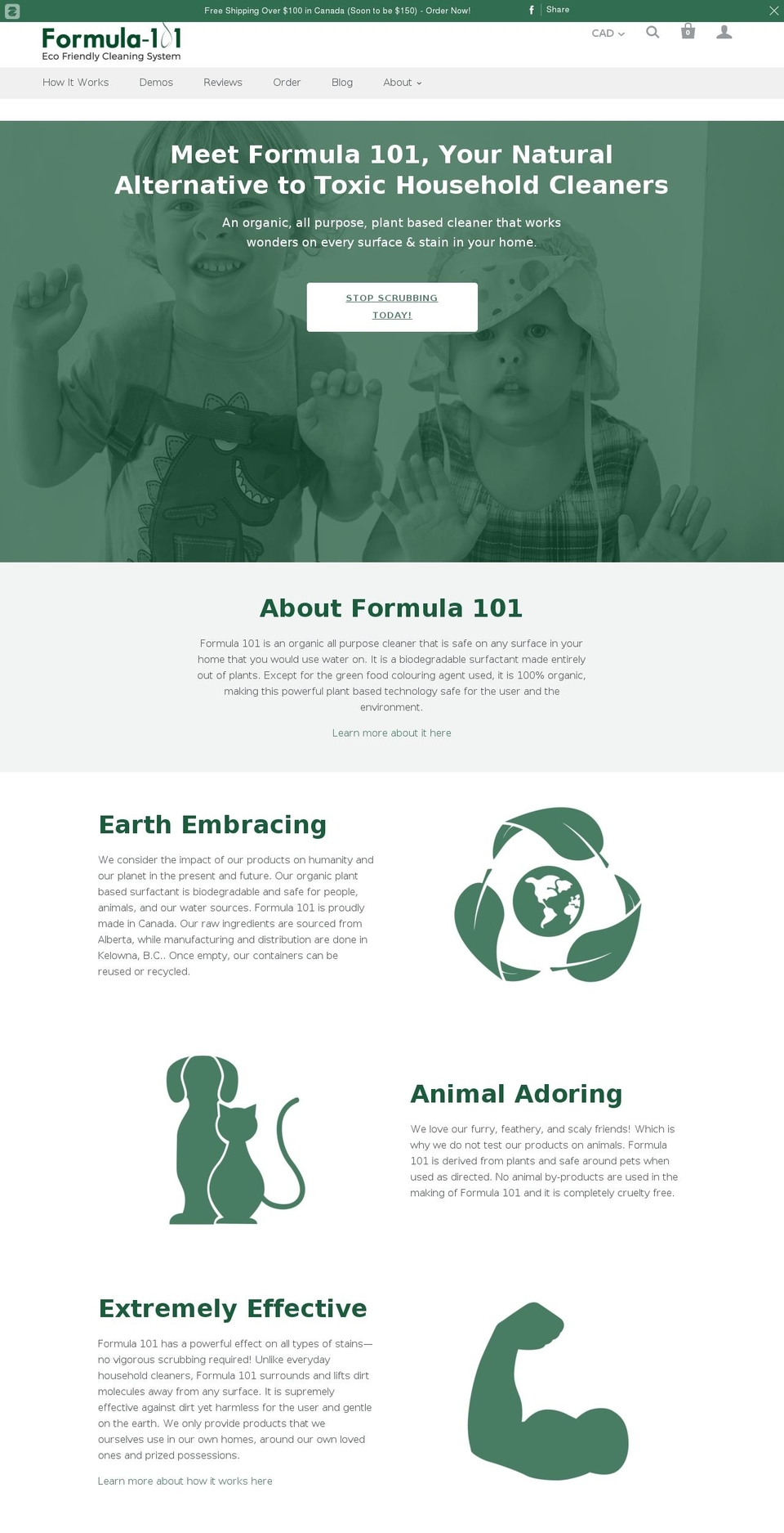 safenaturalcleaning.com shopify website screenshot