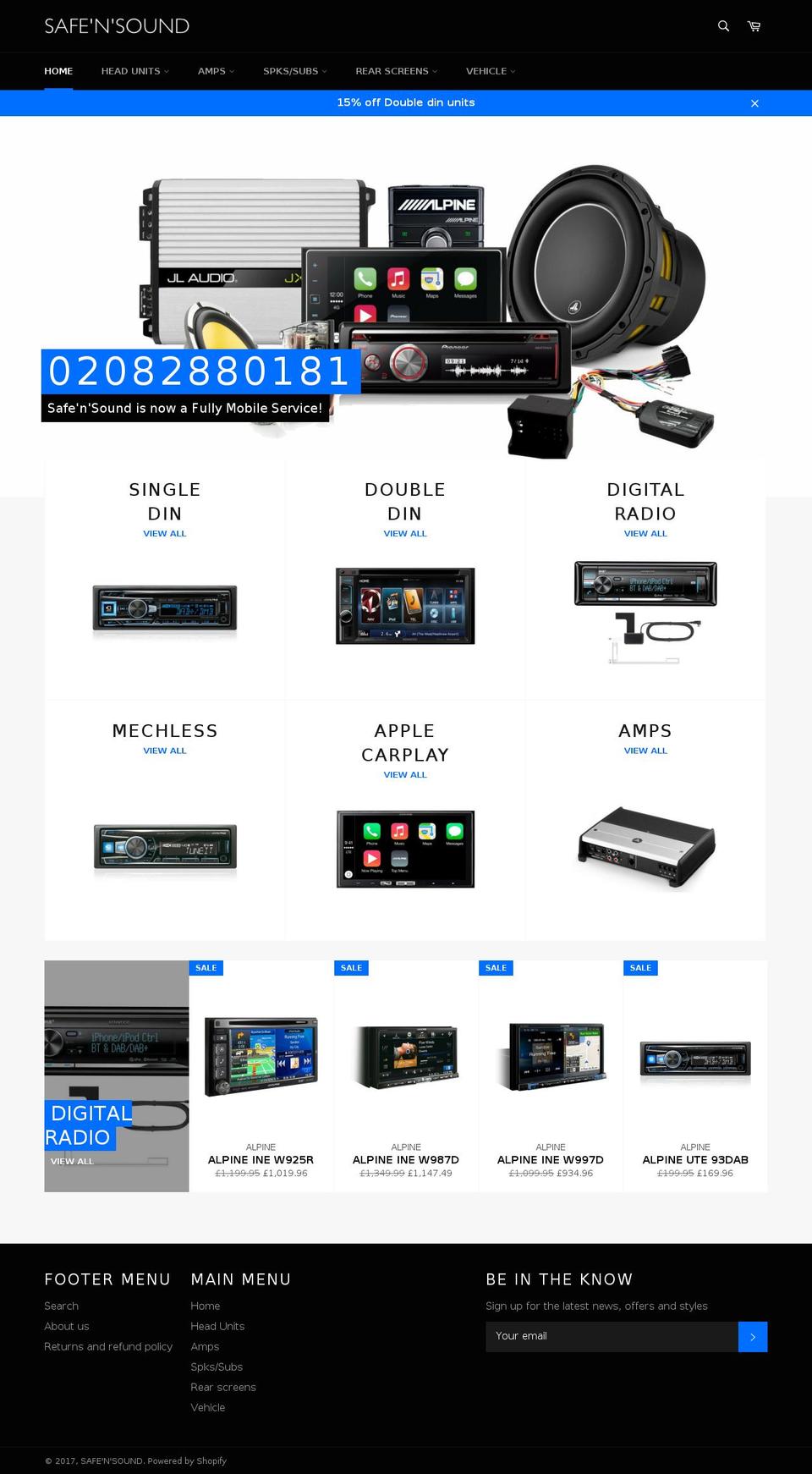 safensound.biz shopify website screenshot