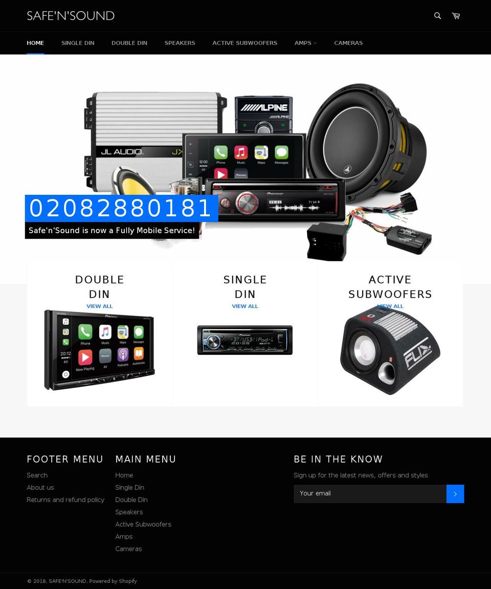 safensound.co.uk shopify website screenshot