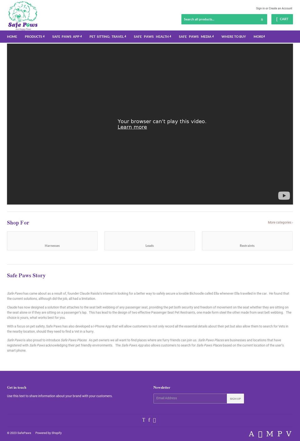 safepaws.com.au shopify website screenshot