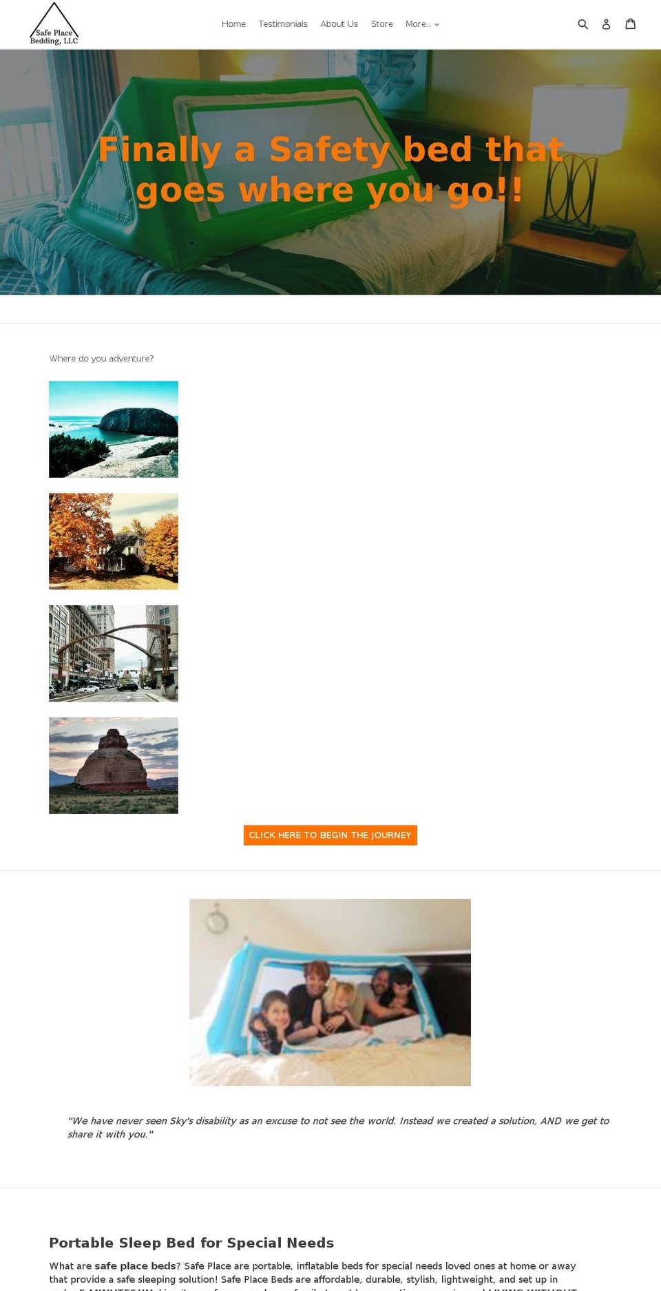 safeplacebedding.com shopify website screenshot