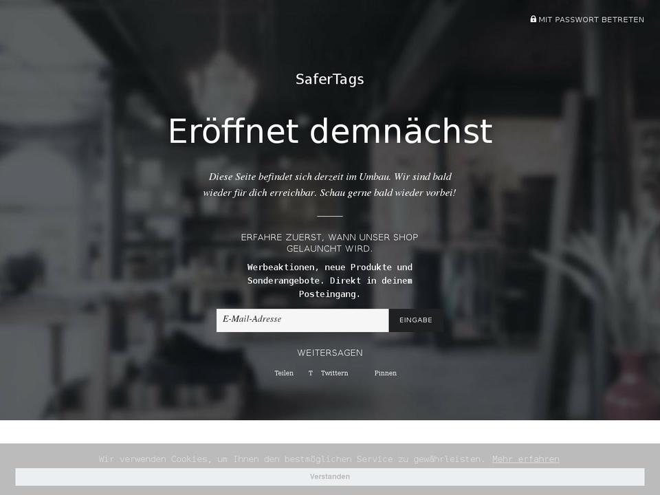 safertags.com shopify website screenshot
