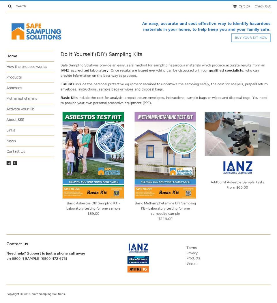 safesampling.com — Shopify storefront screenshot