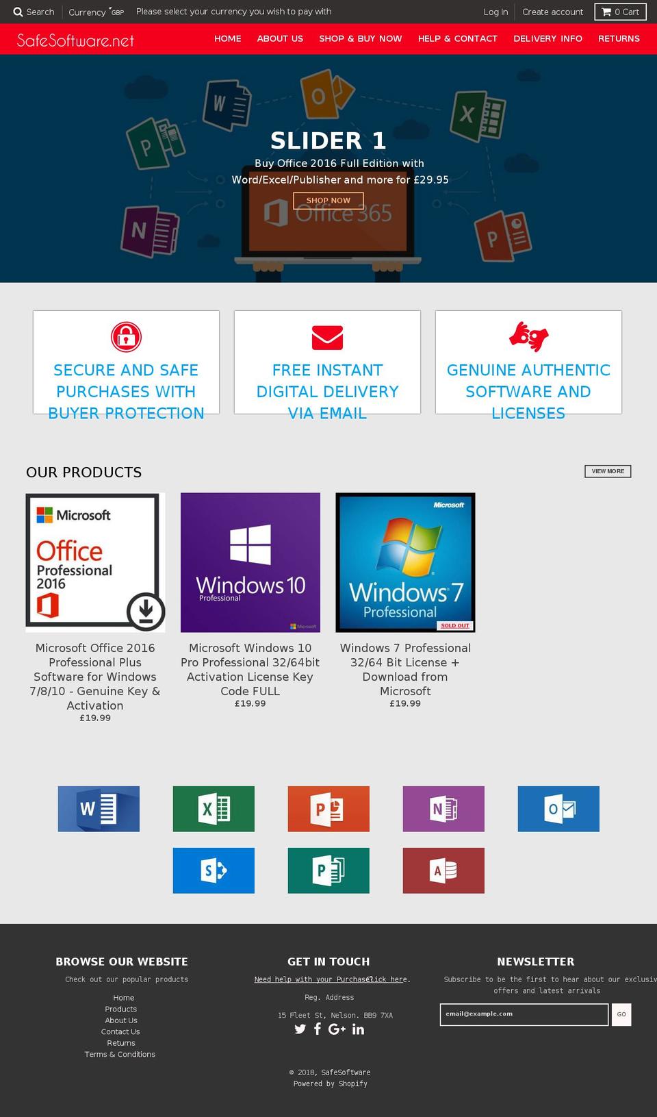 safesoftware.net shopify website screenshot