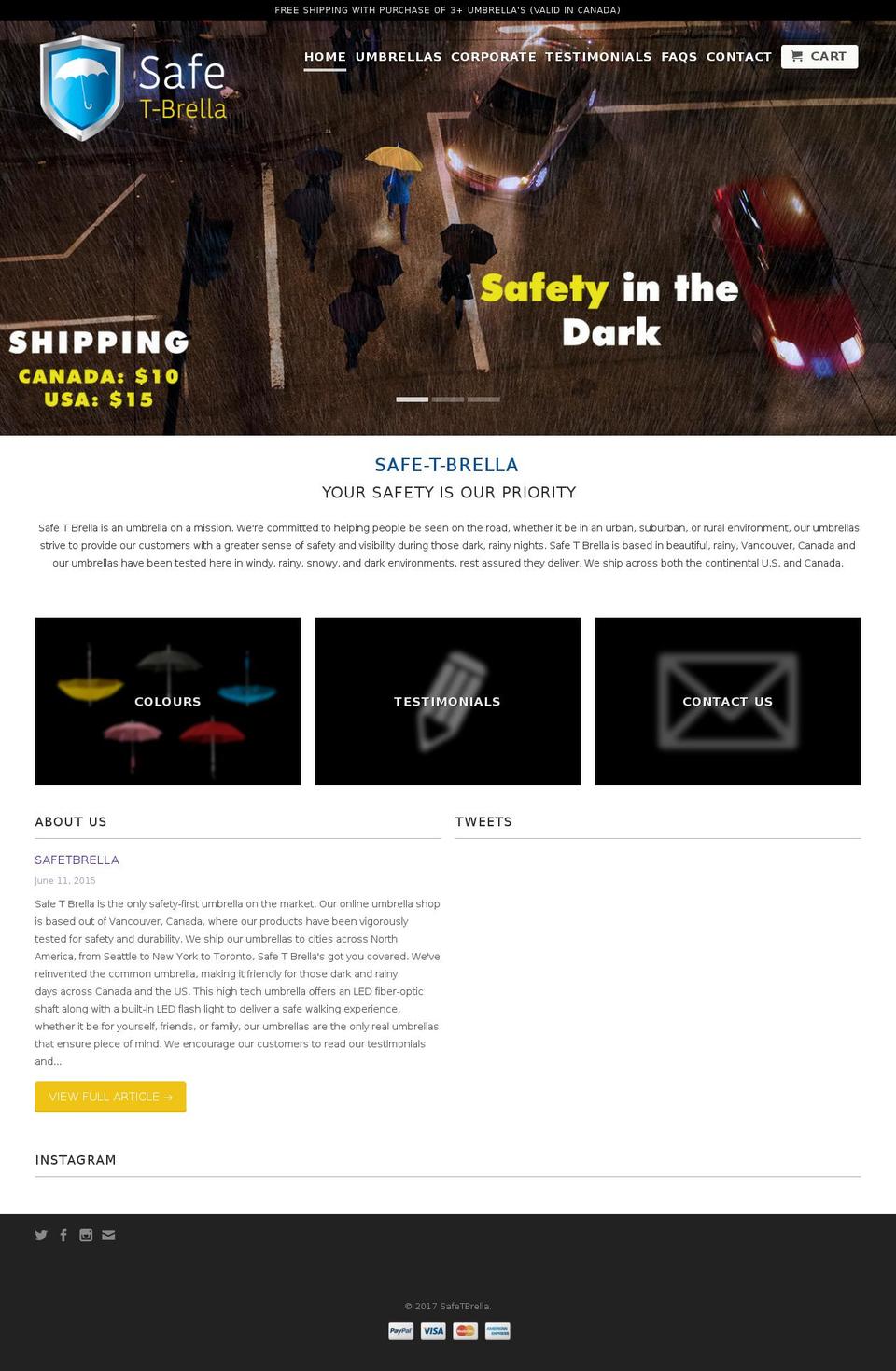 safetbrella.com shopify website screenshot