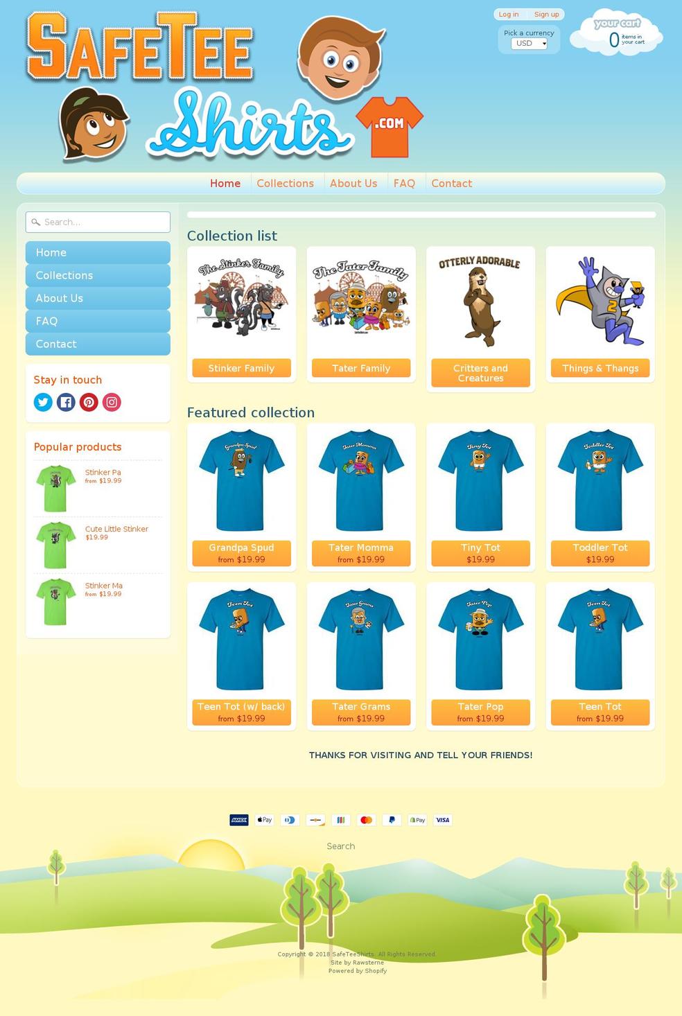safeteeshirts.com — Shopify storefront screenshot