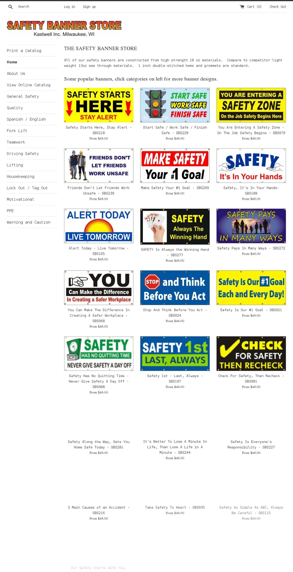 safety-banners.com shopify website screenshot
