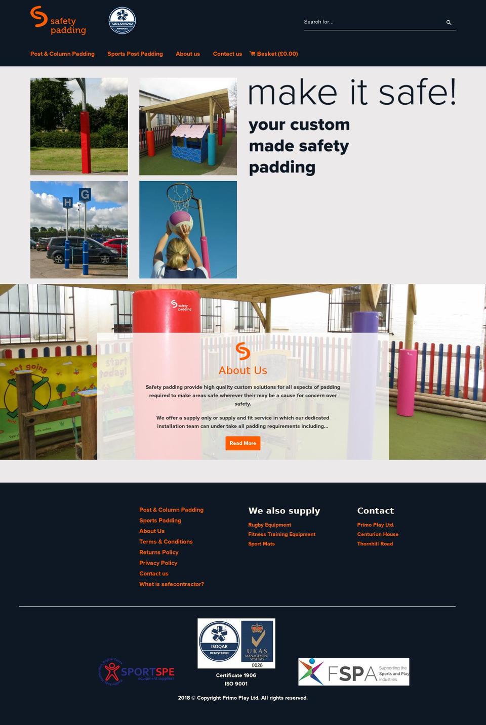 2018 Shopify theme site example safety-padding.com