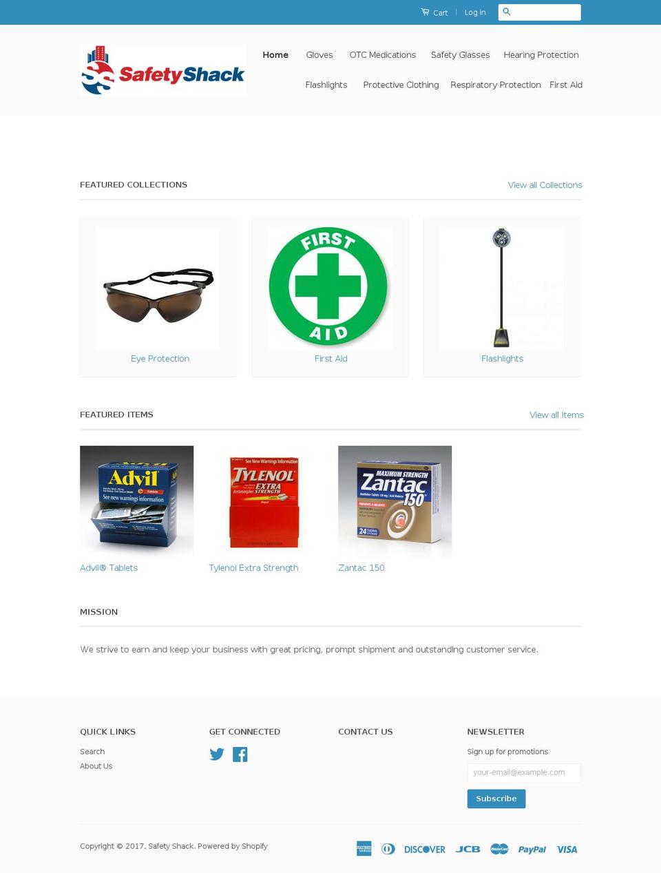safety-shack.com shopify website screenshot