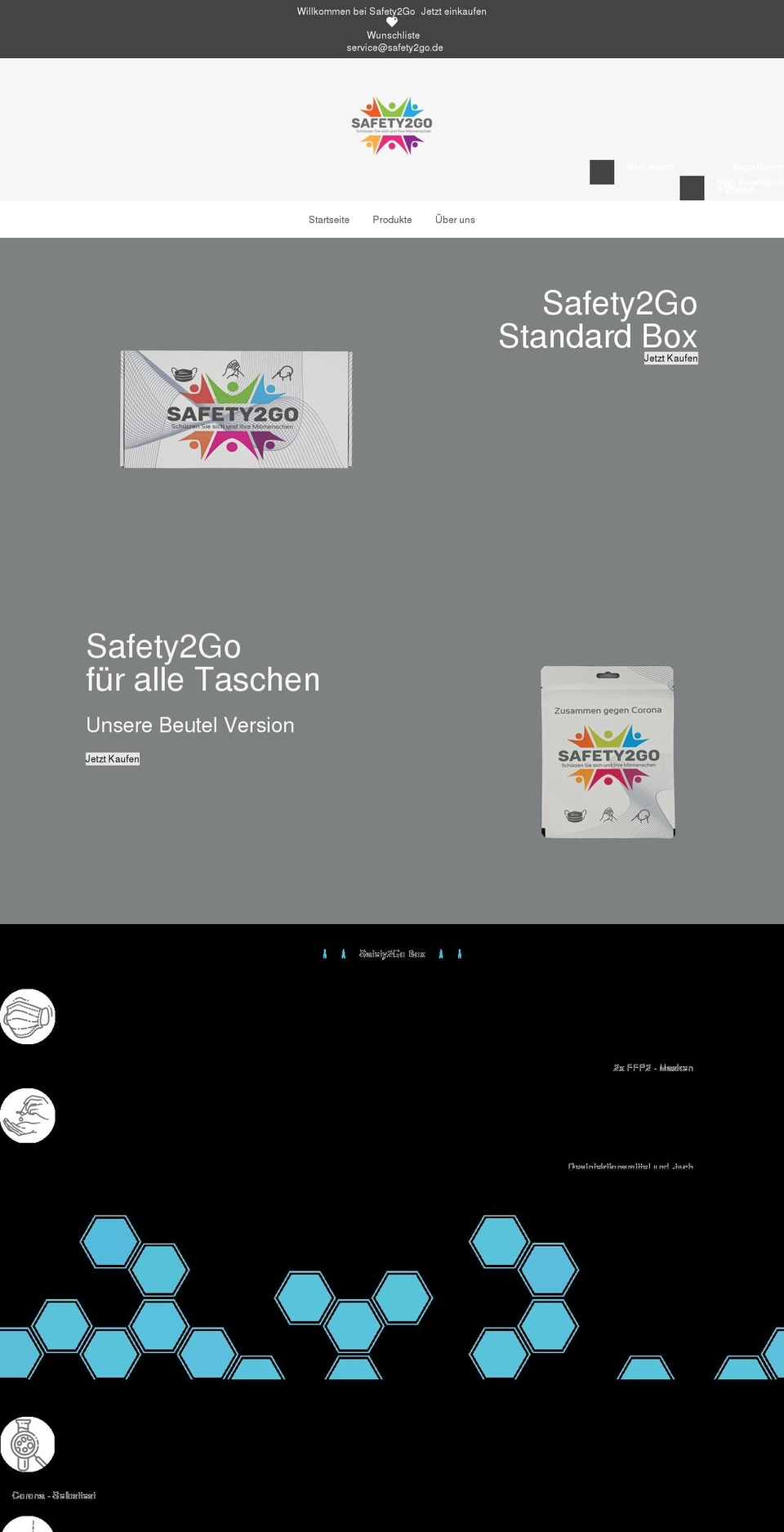 safety2go.de shopify website screenshot