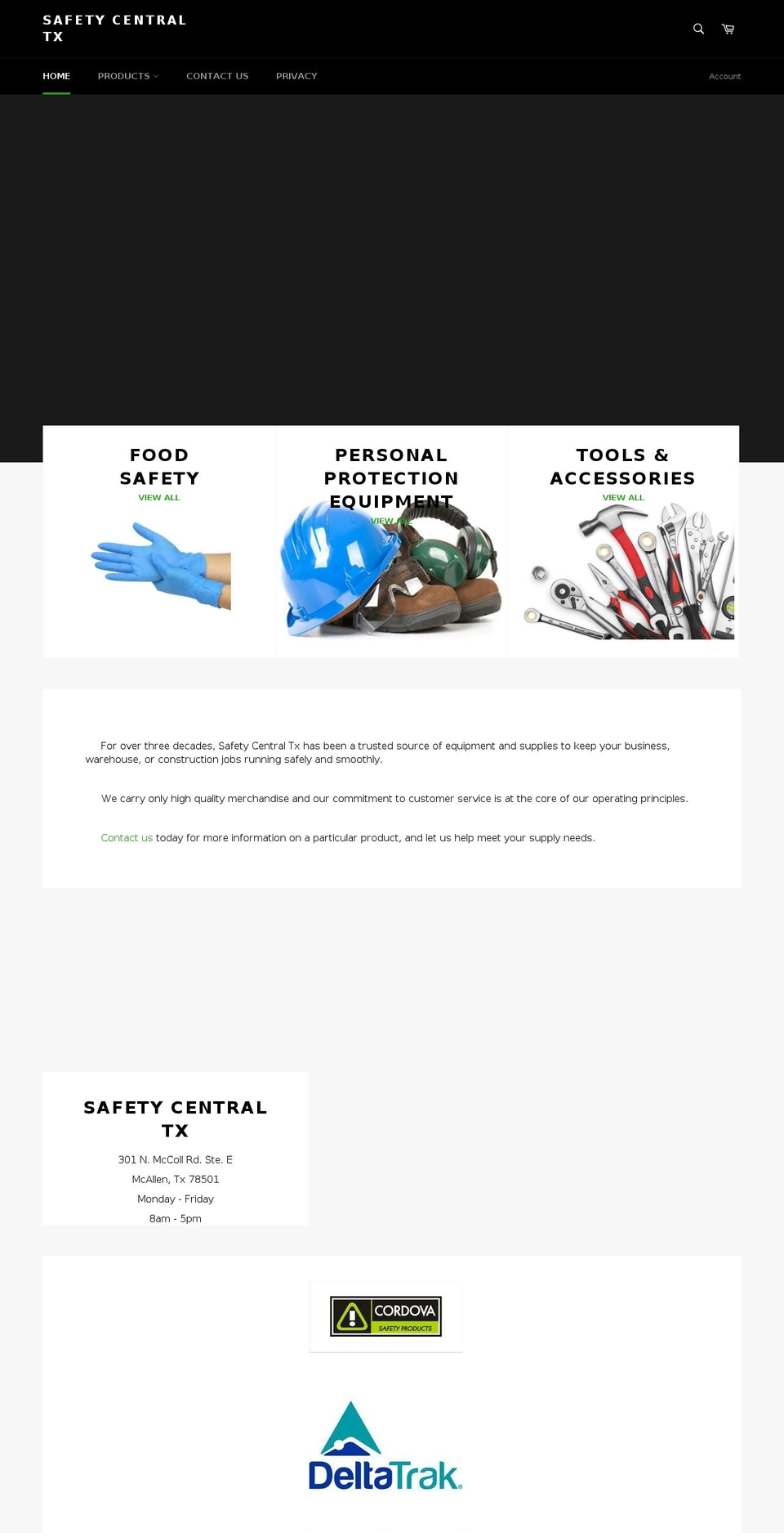 safetycentraltx.com — Shopify storefront screenshot