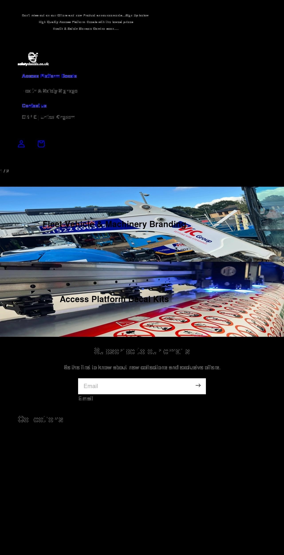 safetydecals.co.uk shopify website screenshot