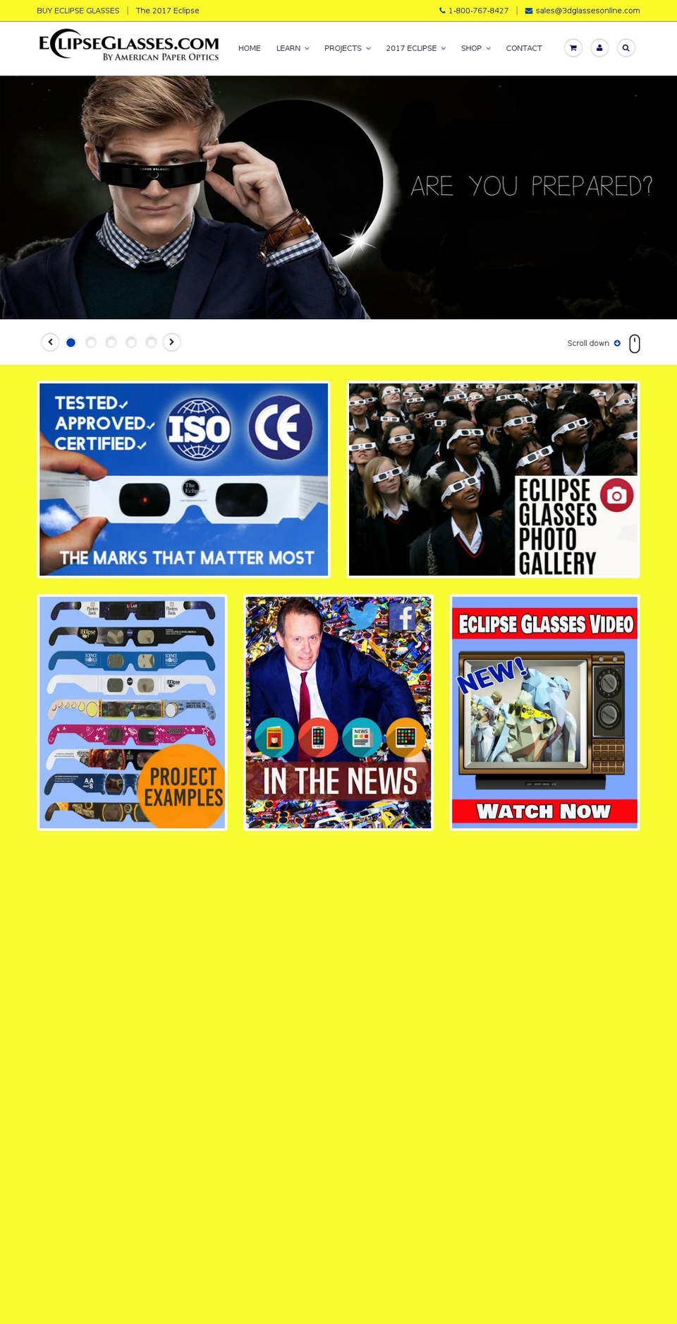 safetyeclipseglasses.com shopify website screenshot