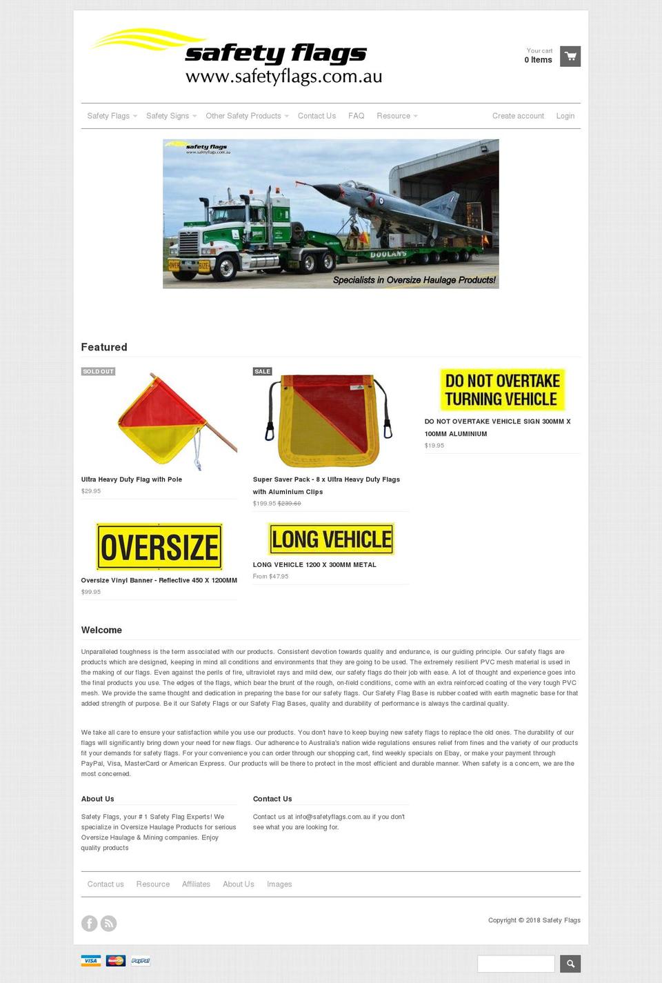 safetyflags.com.au shopify website screenshot