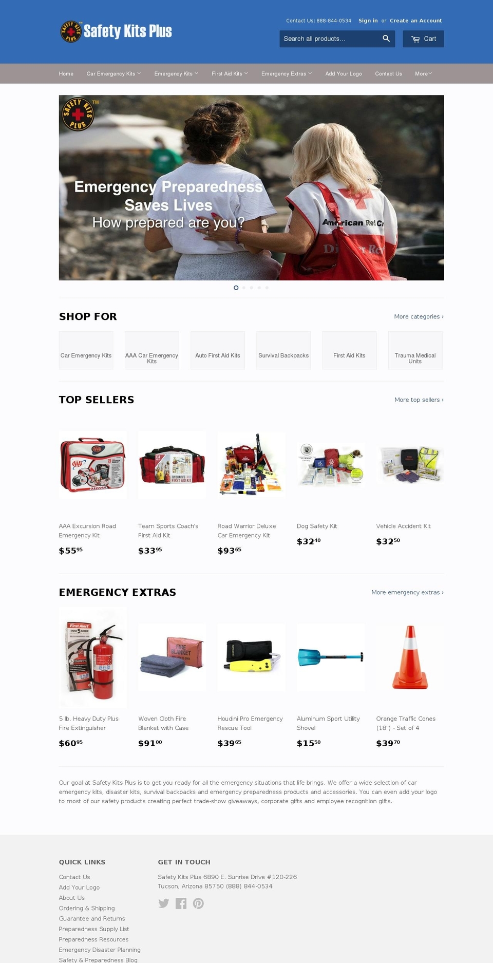 Vantage Shopify theme site example safetykitsplus.com