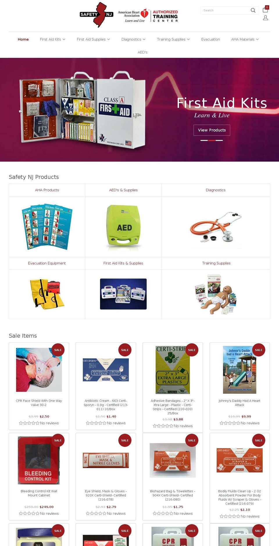 safetynjfirstaidkits.com — Shopify storefront screenshot
