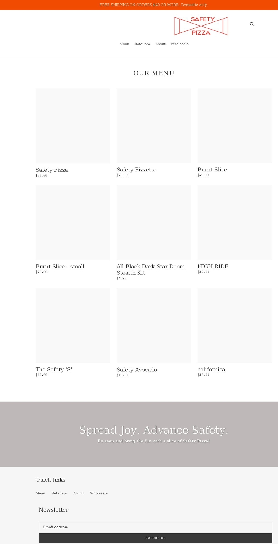 safetypizza.com shopify website screenshot