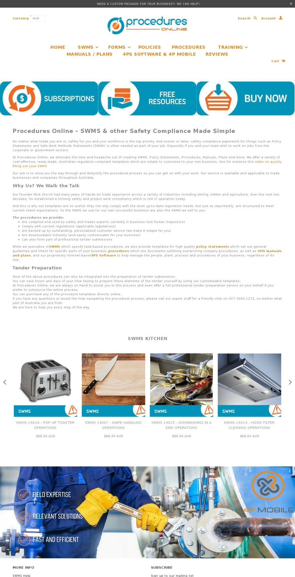 safetyprocedureonline.net shopify website screenshot