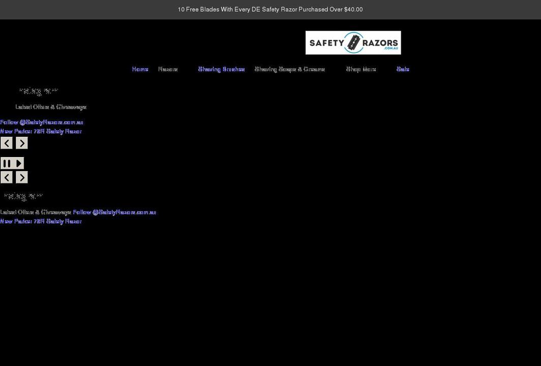 safetyrazors.com.au shopify website screenshot
