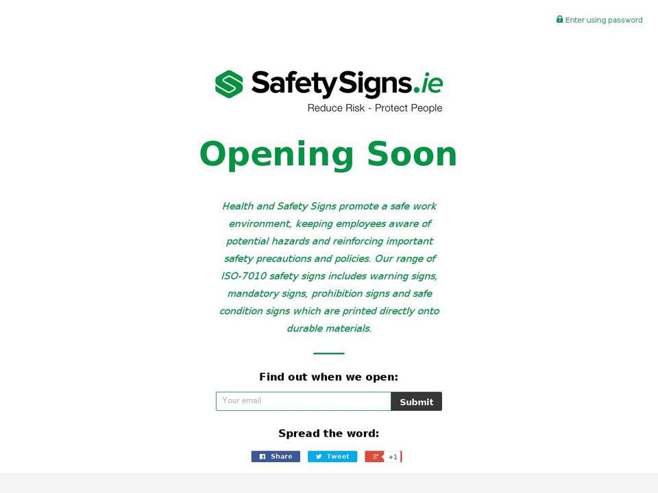 safetysigns.ie shopify website screenshot