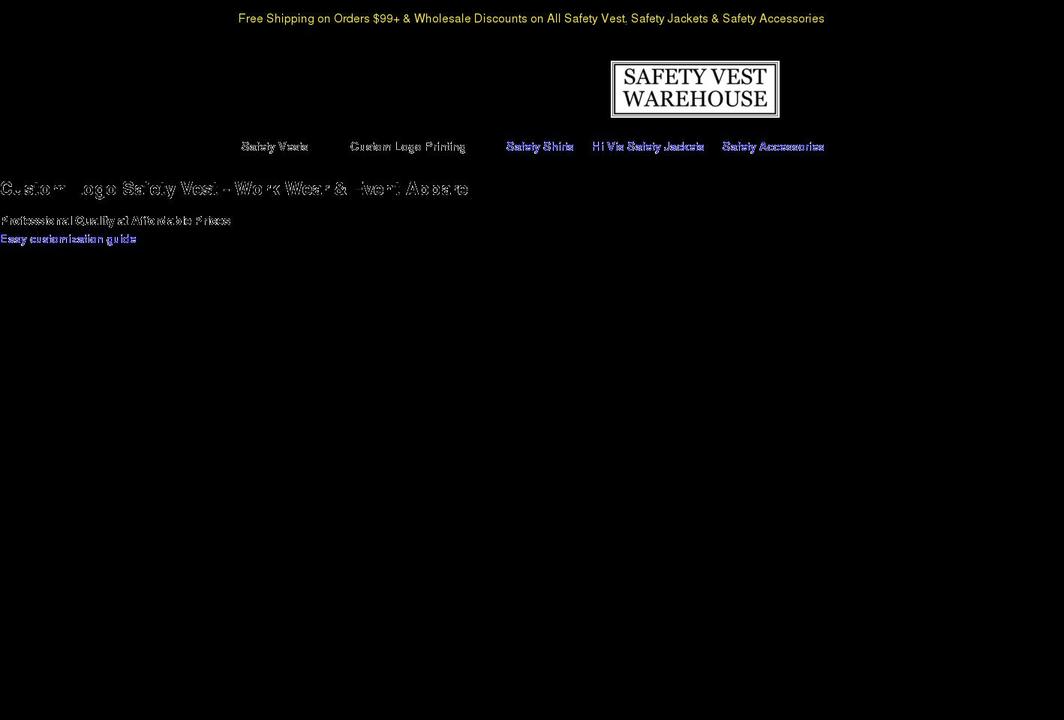 safetyvestwarehouse.com shopify website screenshot