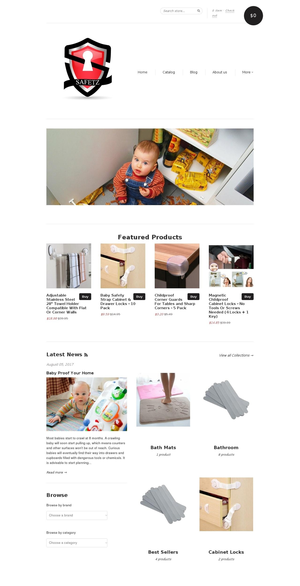 safetz.com shopify website screenshot