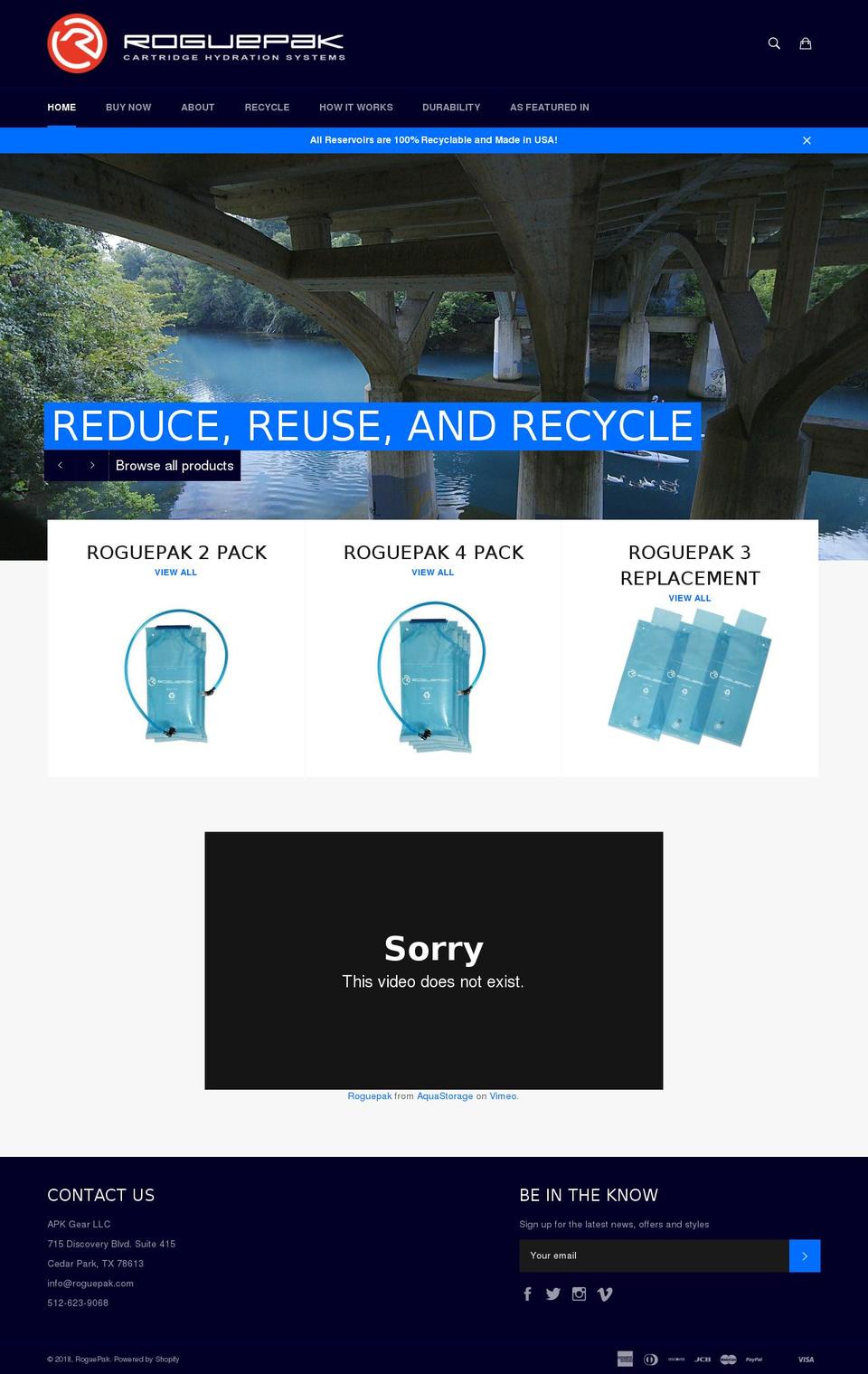 safewaterstorage.com — Shopify storefront screenshot