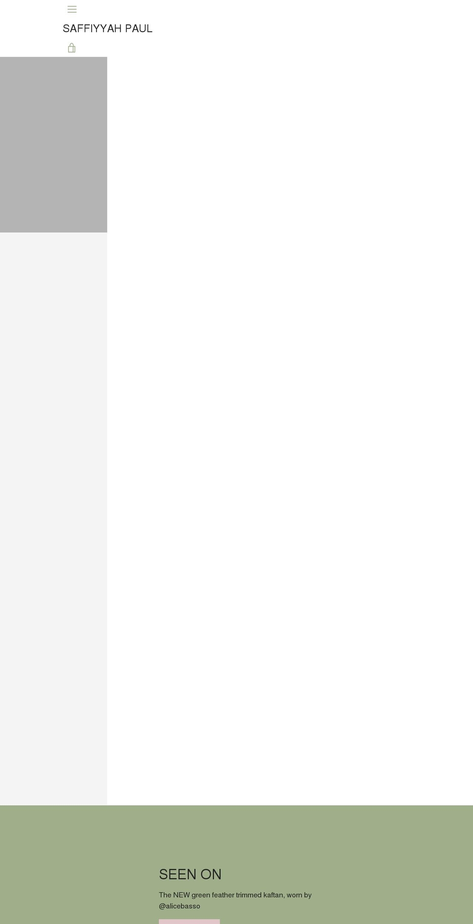 saffiyyahpaul.com shopify website screenshot
