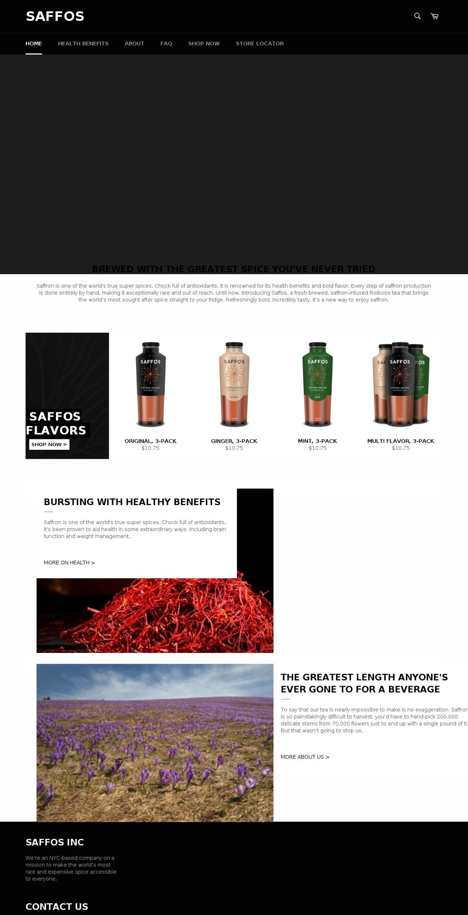 Saffos Tea - Live Shopify theme site example saffostea.com