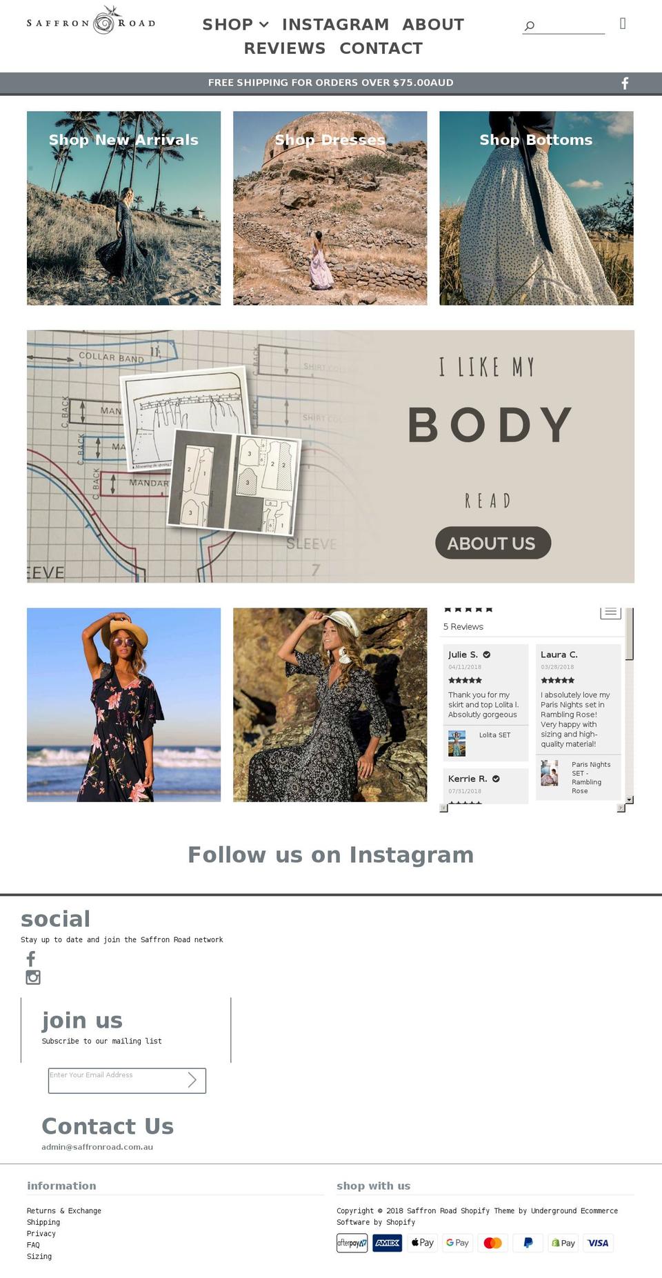 saffroncollective.com.au shopify website screenshot