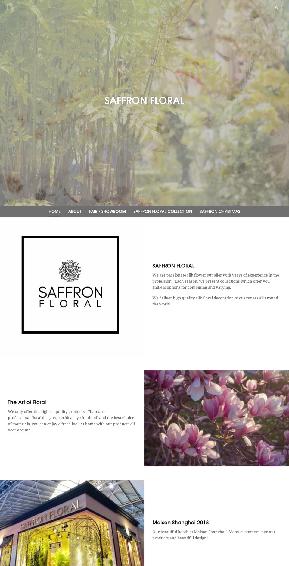 saffronfloral.com — Shopify storefront screenshot