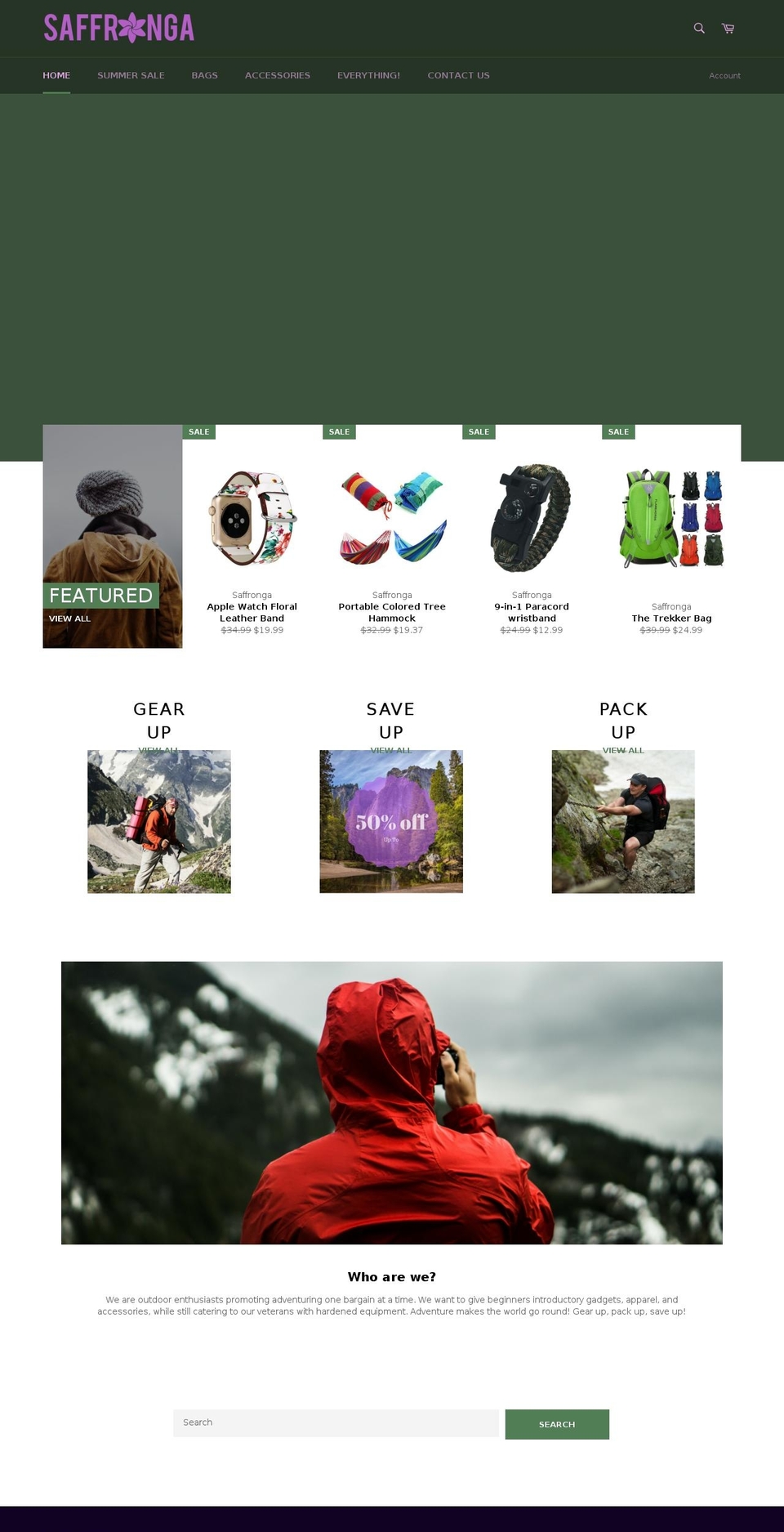 saffronga.com — Shopify storefront screenshot