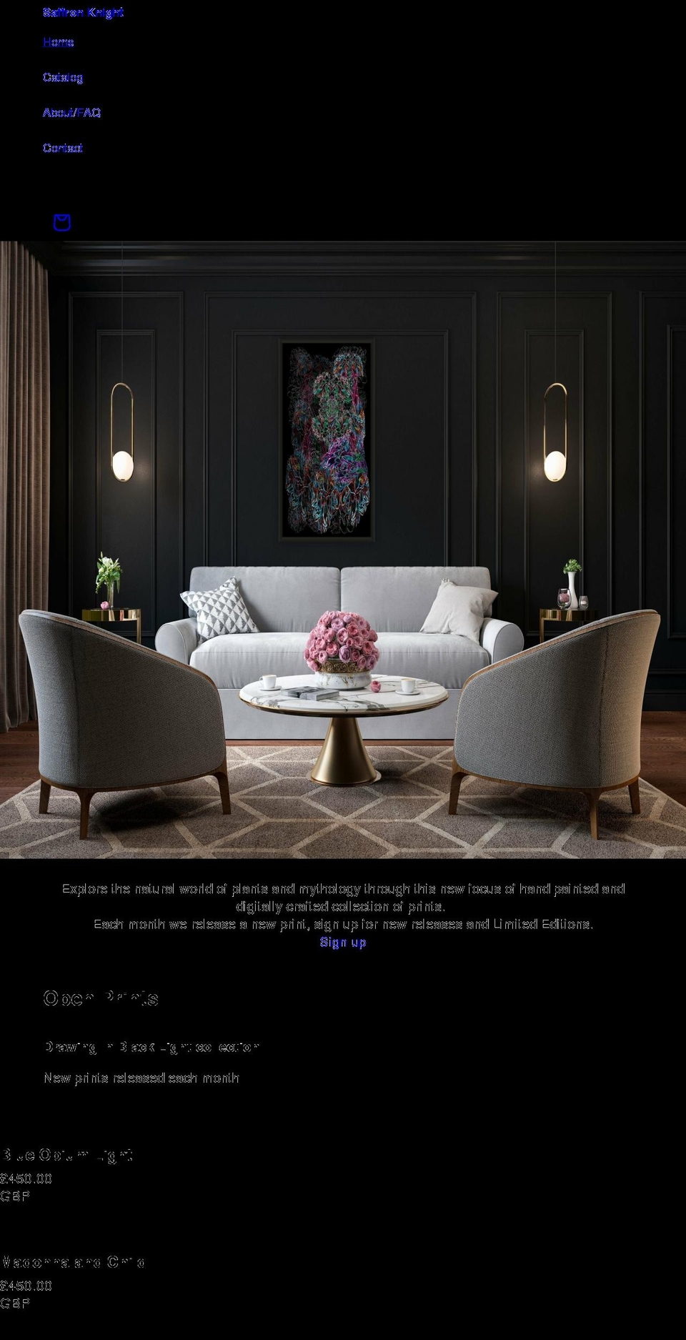 saffronknight.com shopify website screenshot