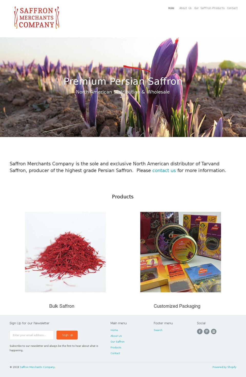 saffronmerchants.net shopify website screenshot
