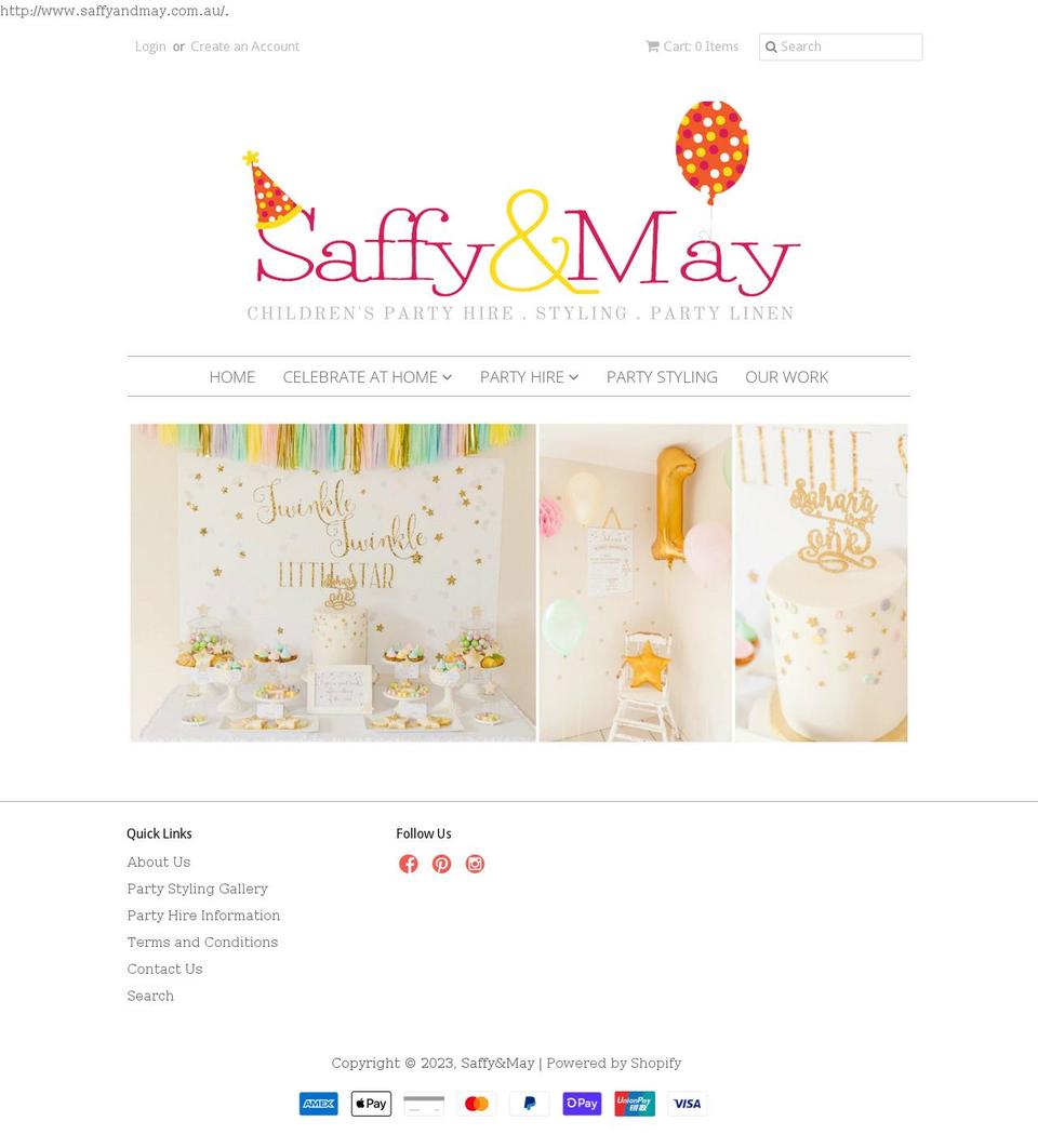 saffyandmay.com.au shopify website screenshot